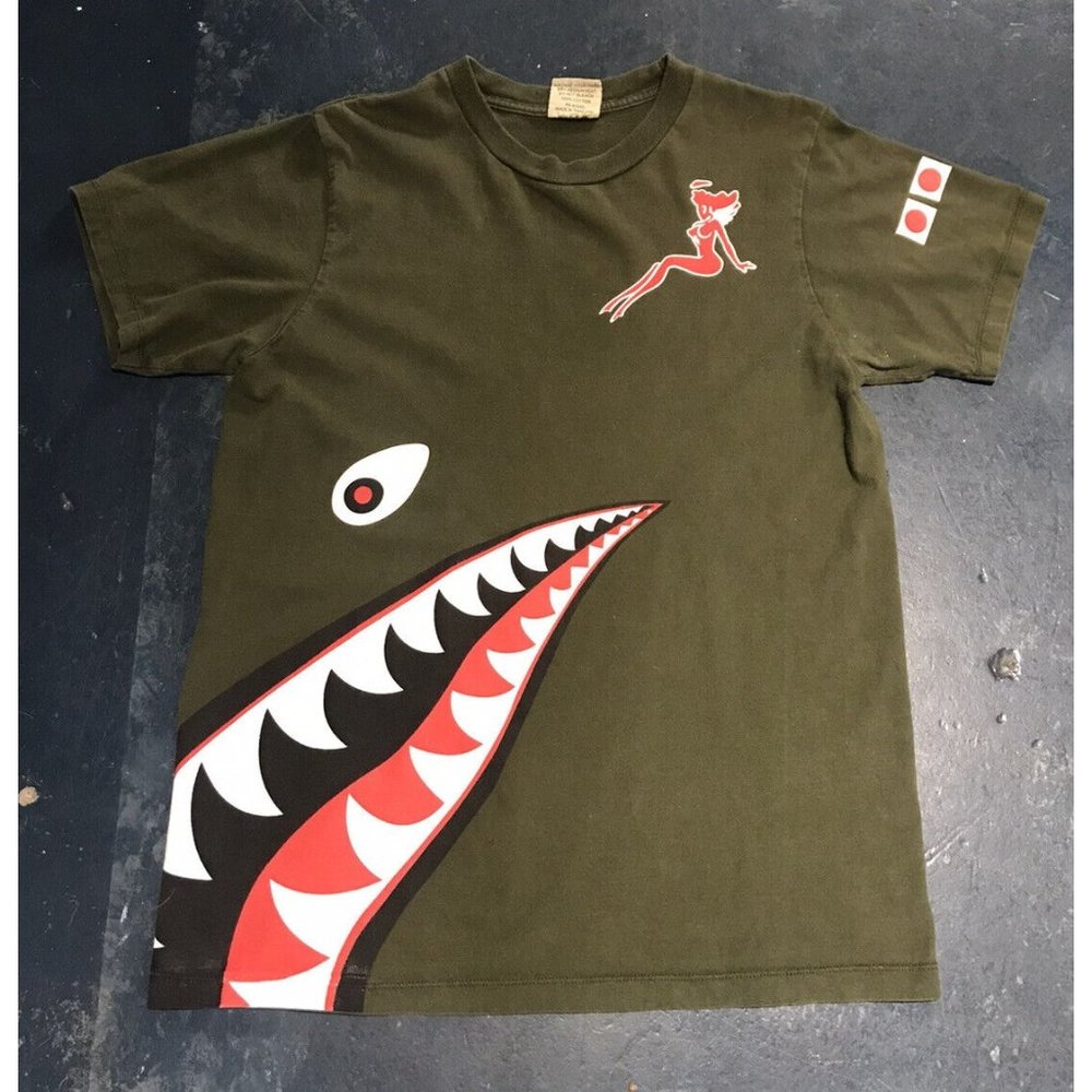 MAX BOXXER BRAND FLYING TIGER P40 TEE M MEDIUM DOUBLE SIDED ALL OVER PRINT SHIRT